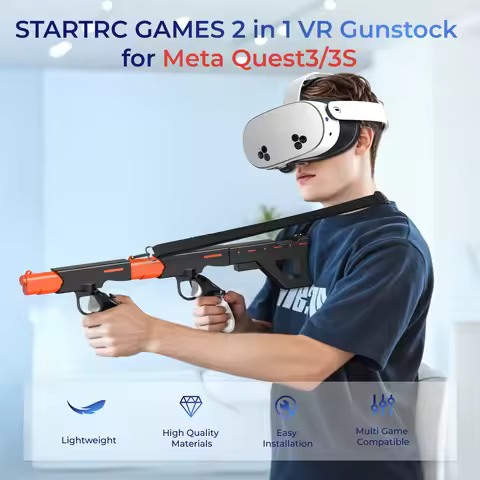 Controller grips for Meta Quest 3/3S VR glasses augment control in FPS gaming experiences with expan