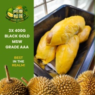3X 400g Black Gold MSW Durian Fresh Dehusk Pahang Musang King