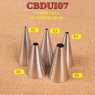 Ice Cream Piping Nozzle R2 R3 R4 R6 R8 Combo Set of 5 Sponge Birthday Cake Shaping Tips - CBDUI07