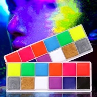 12 Colors Body Face Painting Glow In Dark with UV Light Face Body Paint