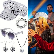 4 PCS 1970s Disco Accessories,70s Disco Costume Accessories Set  70 80 Theme Party Party Birthday Da