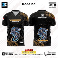 Baju Mancing ikan Toman Gabus Sneakhead Jersey pancing Full Printing Custom Terbaru Kode 2.1