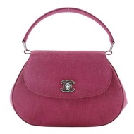 二手 Chanel Mini Coco Handle 手提包，派對包，棉質，義大利製造，粉紅色，旋鎖，女士款。