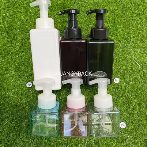 250ml 450ml 650ml Empty Foam Bottle Refillable Container For Essential Oi Square Liquid Lotion Shamp