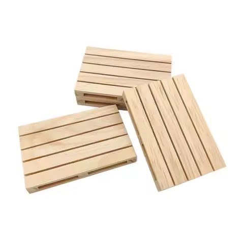 Unfinished Wooden Mini Pallet, Natural Wood Pallet Coaster for Hot and Cold Beverages Coffee, Tablet