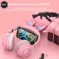 Wireless bluetooth headset luminous bunny ears headset with microphone music cute headset bluetooth headset