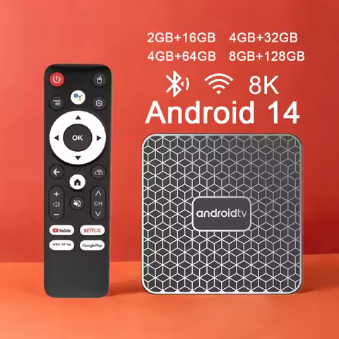 T8S RK3518 Real Android 14 TV Box Quad-core 8K Media Player 3D Dual Wifi Google Voice Remote Set Top