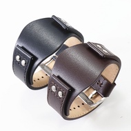 22mm Rivet Genuine Leather Watch Strap For Fossil CH2564 CH2565 CH2891 CH3051 CH2890 Men Black Tray 