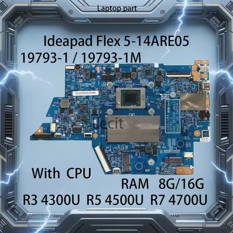 19793-1/19793-1M Laptop Motherboard For Lenovo Ideapad Flex 5-14ARE05 With CPU R3 4300U R5 4500U R7 