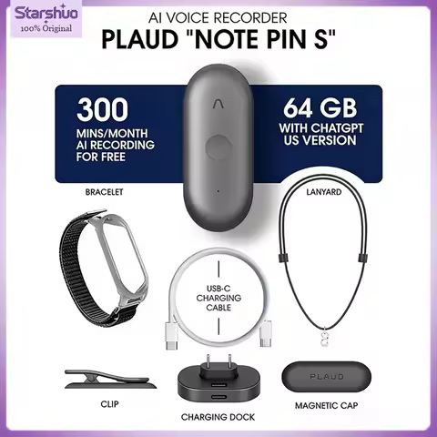 New Plaud Note Pin S AI Meeting Minutes Capsule Digital Voice Recorder for Business & Study Efficien