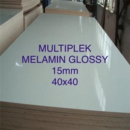Triplek/Multiplek melamin putih glossy 15mm (40x40)cm, melamin plywood