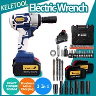 Cordless Impact Wrench Brushless Electric Impact Gun 800NM High Torque Driver Power Tools Lithium Ba