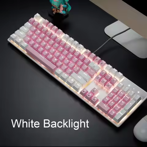 HEXGEARS GK715S Mechanical Keyboard 104key PBT Keycaps Kailh Red Switch Hot Swap White Backlight Gam