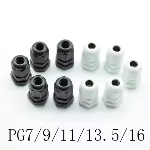 10pcs IP68PG7 PG9 PG11 PG13.5 PG16 for 3-6.5mm-14mm Wire Cable CE White Black Waterproof Nylon Plast