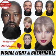 Celebrity Series - 3D Full Face Mask P.Diddy/Kanye Simulation Character Funny Headgear for Fans Cosp