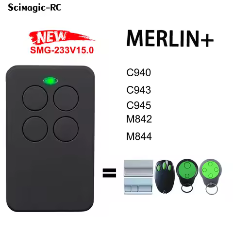 Clone Merlin Garage Door Remote Control Compatible with C940 C943 C945 M842 M844 Controller Transmit