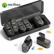 MEIHUAA Medicine Box, Medicine Organizer Moisture-proof Pill Organizer, Portable 7 Days Am & Pm 2 Ti