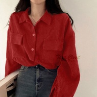 [ส่งเร็วพิเศษ!] LF002 TARA Crop เสื้อครอป แขนยาว แขนพอง กระเป๋าคู่ ผ้าลูกฟูก ทรงน่ารักมาก ผ้าดี ใส่ส