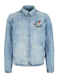POLO RALPH LAUREN Men's Cross Flags Denim Bomber Jacket.(Medium,Vintage 1967-1987)