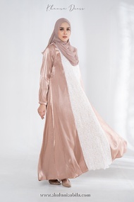 Khansa Dress Gamis Satin Kondangan Gaun Pesta Mewah Elegan Pakaian Muslimah Wanita Kekinian By Shalu