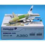 XX4471 Alloy Collectible Plane Gift JC Wings 1:400 Malaysia Airlines "Bare Metal" Airbus A380 Diecas