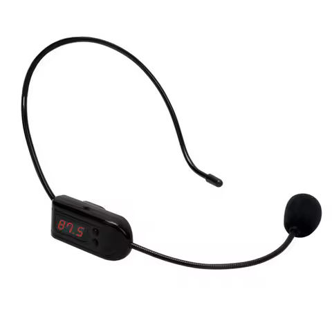 FM Wireless Microphone Headset Radio Mic Digital Tube Display Voice Amplifier Headset Mic for Loudsp