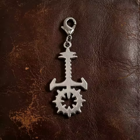 Retro Gothic Vampire Cross Keychain Dark Occult Sabbat Ankh Pendant Punk Style Metal Charm For Backp