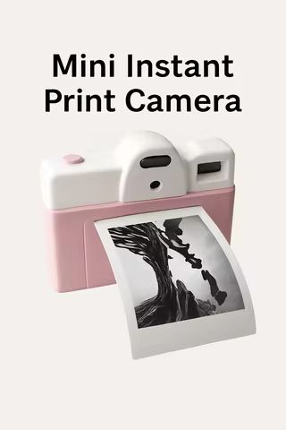 Instant Print Camera with Rolls of Printing Paper, Portable Entertainment Digital Camera, 57*25mm Mi