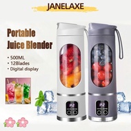 JANELAXE932QW Juice Blender, with LCD Display 500ML Mini Juice Mixer, Hot 12 Bladers USB Charging Po