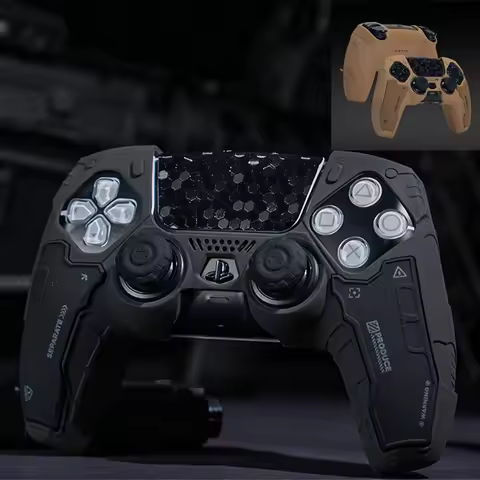 Tactical Mecha Matte Silicone Soft Protector Sticker Skin For Sony Dualsense 5 PS5 Controller Case T