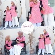 HANINTA Couple Ibu Anak Perempuan 2023 Model Dress Lengan Pendek Baju Pesta Batik Jumputan Terbaru