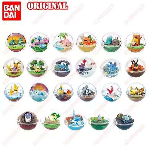 Original Pokemon Animation Game Peripheral Toys Terrarium Collection Pikachu Zorua Gacha Lucky Draw 