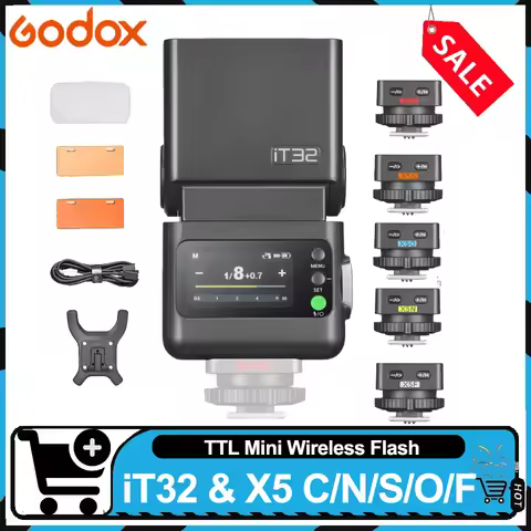 Godox iT32 iFlash Camera Flash TTL HSS Rotating Head on Camera Flash Light X5 C/S/N/F/O Wireless TTL