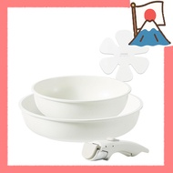 [Direct from Japan] Detachable Handle Cookware Set Nonstick Marble Coating 4-Piece Beige CAROTE