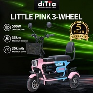 DITTA LITTLE PINK 3-Wheel Electric Bike | 48V 12Ah Lead Acid Battery | electric Motor/electric scoot