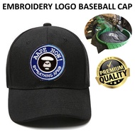 EMBROIDERY SULAM AAPE NOW BLUE CIRCLE 100% POLYESTER BLACK ADJUSTABLE BASEBALL CAP