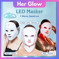Her GLOW 1 Year Warranty Led PDT Light Mask 7 Colors Led Mask Photon Therapy Facial Care Tool 7colors Charging Use Led Face Mask