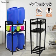 Sunking Metal Water Bottle Jug Holder 2/3 Tier Heavy Duty Water Jug Storage Ra Detachable Gallon Wat