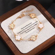 Four-leaf Clover High-grade Five-leaf Bracelet Bracelet Electroplating Simple Fashion Niche Light Lu