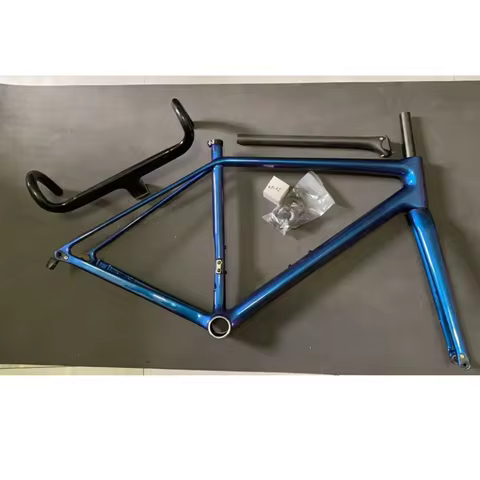 Chameleon Blue Superlight Ultrlight Full Carbon Fiber T1000 Road Bike Frame Internal Cables Rounts T