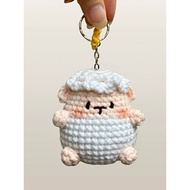 Wool sheep keychain