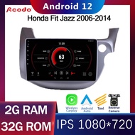 Acodo Android รถวิทยุสำหรับ Honda Fit Jazz 2006-2014 2din Android 12 iPS DSP หน้าจอพร้อม RAM 2G 4G ROM 32G 64G แยกหน้าจอ WiFi GPS YouTube ปลั๊กตรงและหน้ากาก