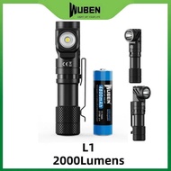 Outdoor Camping WUBEN L1 Dual Light Sources Flashlight Pre-sale 2000Lumens Rechargeable Wih Power Ba