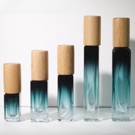 Perfume Spray Bottle Gradient Green 4ml 6ml 9ml 10ml 15ml Square Glass Empty Refillable Bottle For T