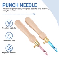 17 Pcs Punch Needle Kit Punch Needle Embroidery Kits Adjustable Punch Needle Tool Wooden Handle Embr