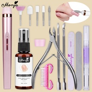 Monja Nail Cuticle Remover Kit Nail Drill Machine Nail File Buffer Cuticle Pusher Scissors Pre-treat