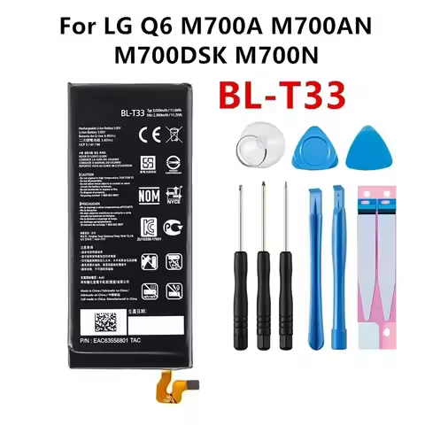 Original BL-T33 3000mAh Replacement Battery For LG Q6 M700A M700AN M700DSK M700N T33 BLT33 Mobile ph