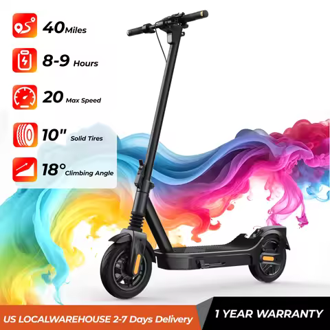 E8/10 Foldable E-Scooter 500/1000W 20mph 20/40miles Max Range Dual Suspension APP Smart Control Powe