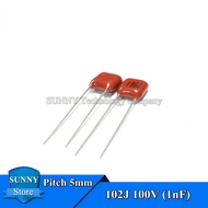 20Pcs CBB22 102J 100V 1nF 0.001uF CBB Capacitor Metallized Polypropylene Film Capacitor Pitch 5MM 10