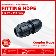 Hdpe Compressor Pipe Coupler Size 1 1/ 2 Inch or 50mm | Connect for Hdpe Pipe